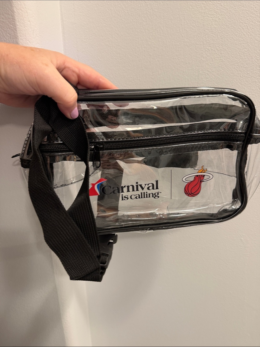 New in bag Carnival Cruise Miami Heat clear Fanny stadium bag